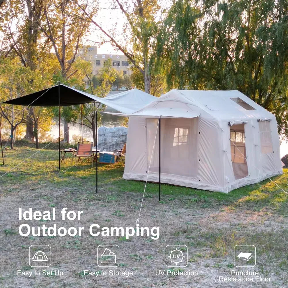 10-12 People Inflatable Tent for Camping Large Inflatable Tent, Easy Setup Glamping Tent with Pump,4 Season Tents for Camping,I